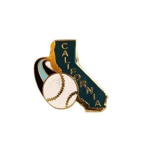 Vintage Green & Gold California Baseball Pin